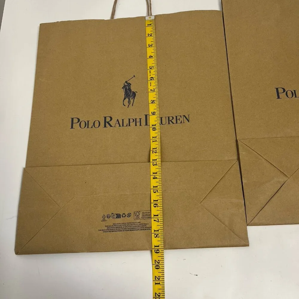 Polo Ralph Lauren Set Of 2 Paper Shopping Large Bags New